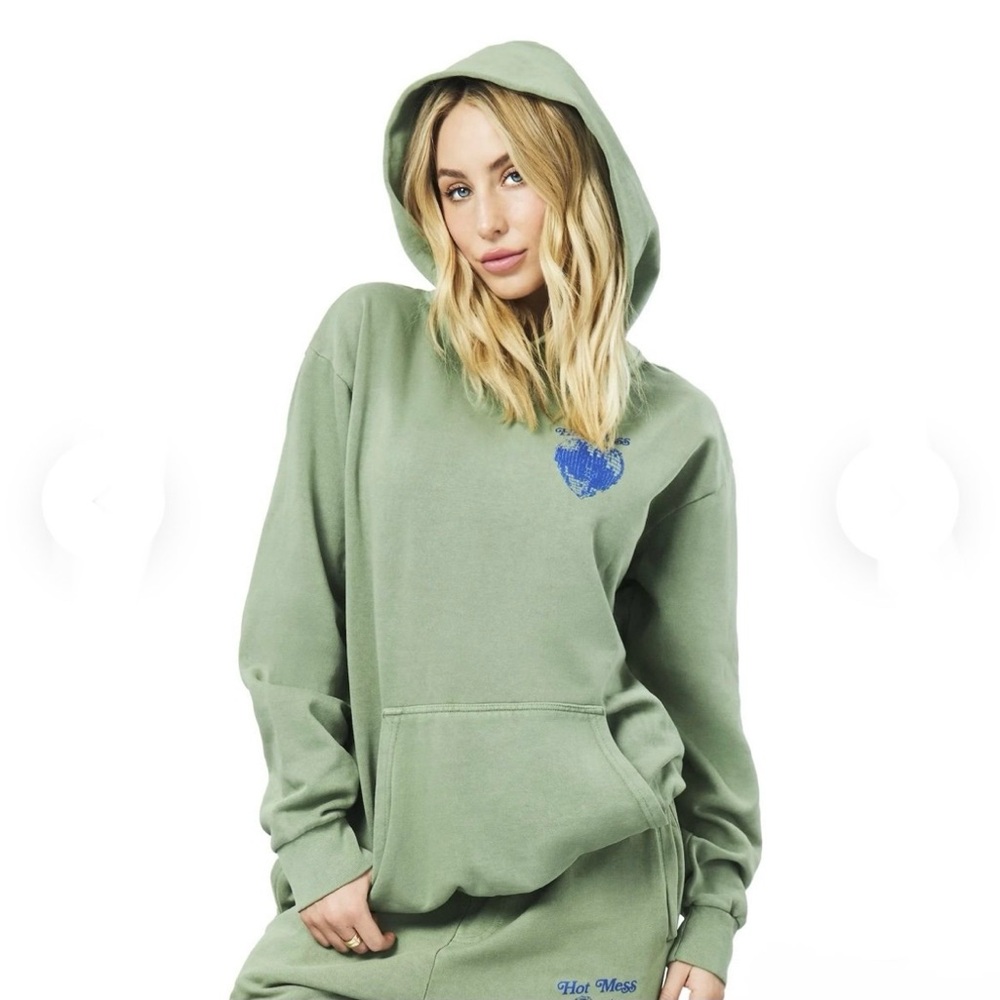 AlIX EARLE Hot mess Green Hoodie and Pants Set